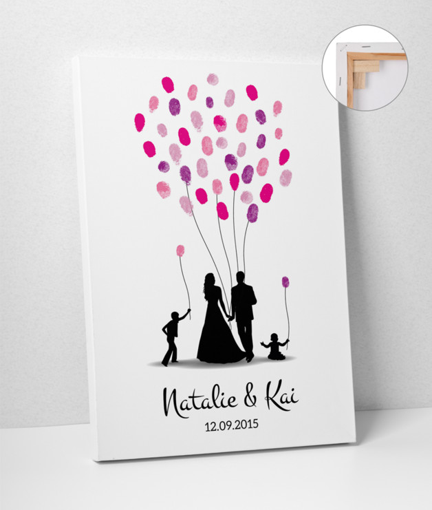 Hochzeit Leinwand Gäste
 Hochzeitsgästebuch Wedding Tree Balloon Leinwand