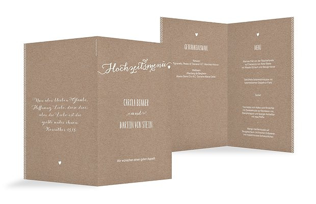 Hochzeit Menükarte
 Menükarte Hochzeit "Kalligrafie"