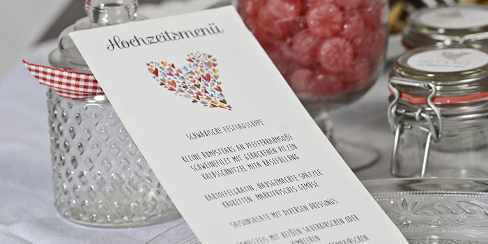 Hochzeit Menükarten
 Menükarten zur Hochzeit