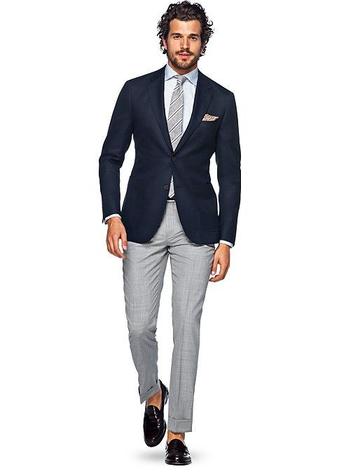 Hochzeit Outfit Herren
 Sakko Navy Uni Havana C847