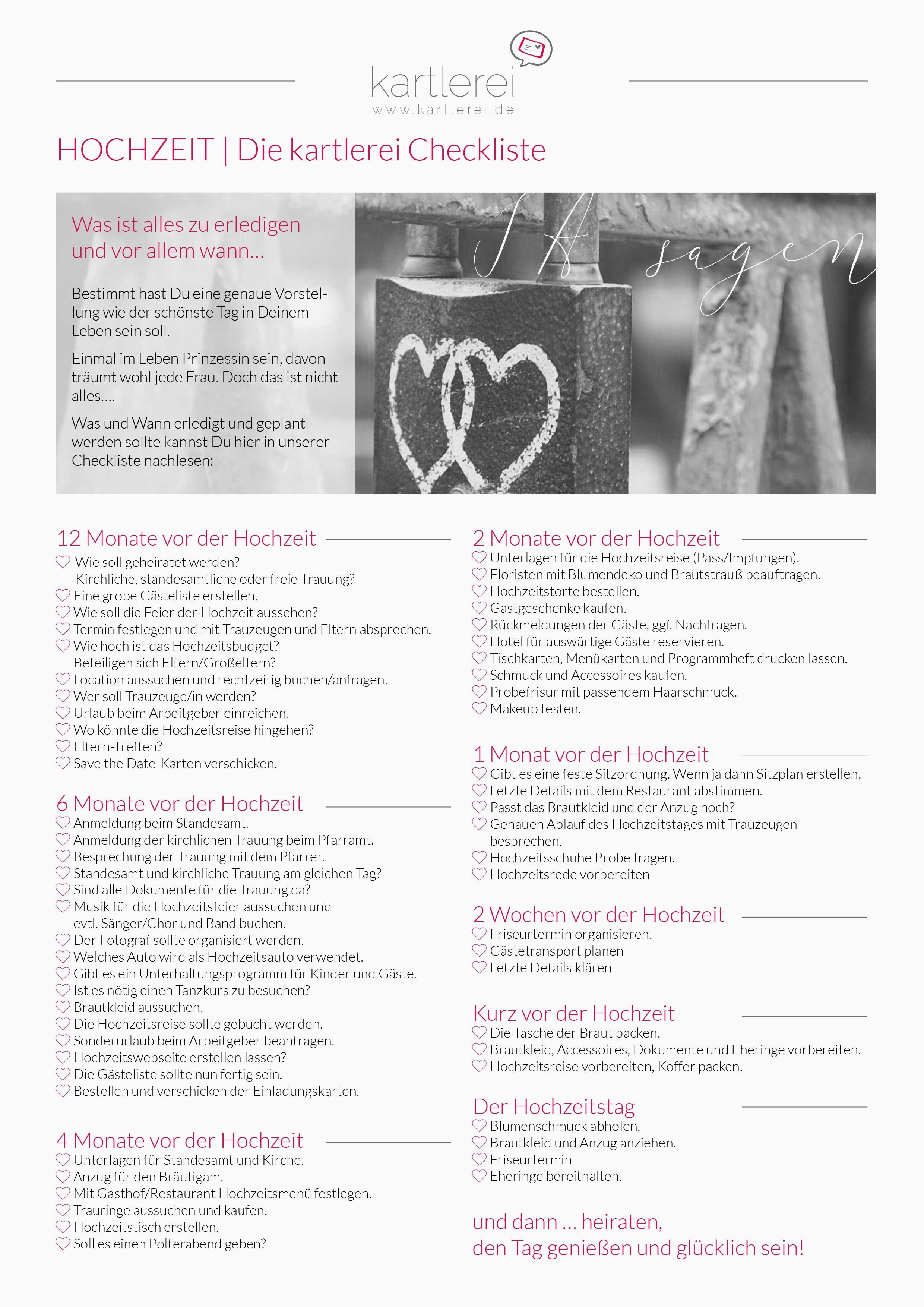 Hochzeit Planen Checkliste Pdf
 Checkliste Hochzeit Planen