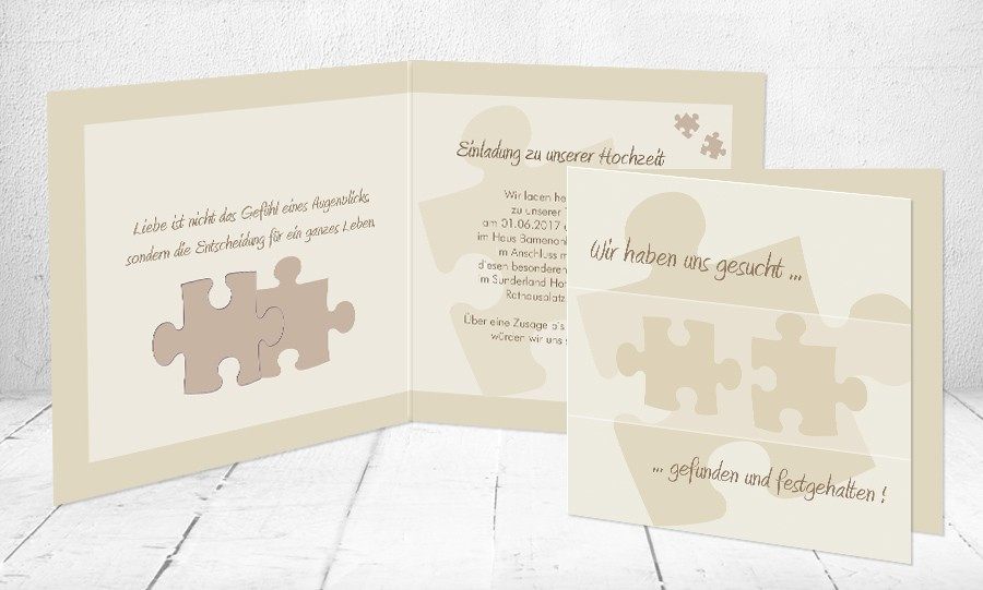 Hochzeit Puzzle
 Einladungskarten Hochzeit "Puzzle"