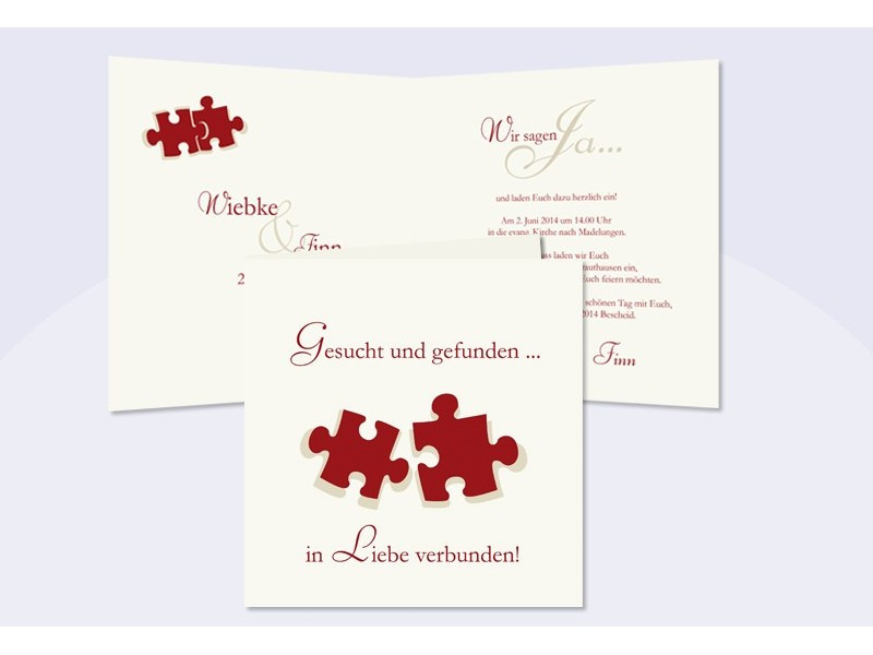 Hochzeit Puzzle
 Hochzeitskarte Hochzeitseinladung Einladung Hochzeit