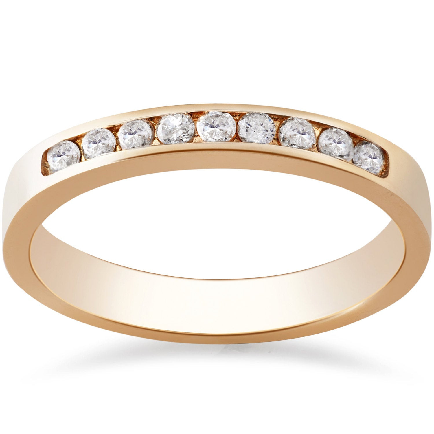 Hochzeit Ring
 Rose Gold 1 4ct Runde Diamant Hochzeit Ring 14K