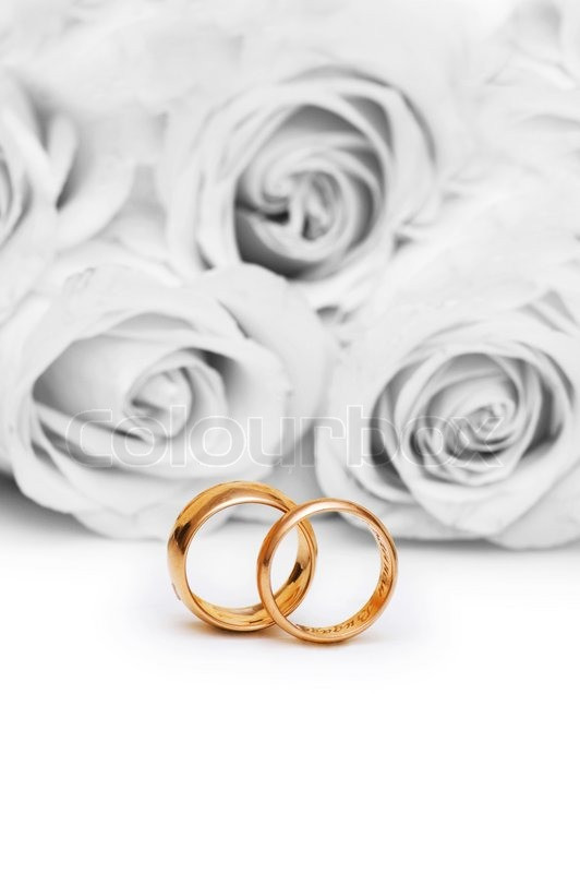 Hochzeit Ringe
 Hochzeit Konzept mit Rosen und Ringe Stockfoto