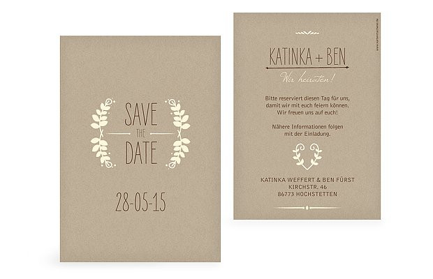 Hochzeit Save The Date
 Save the Date Karten zur Hochzeit – Versand in 1 2 Tagen