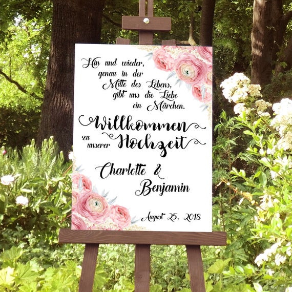 Hochzeit Schild
 Willkommen Schild Hochzeit Hochzeitsschild Märchen Hochzeit