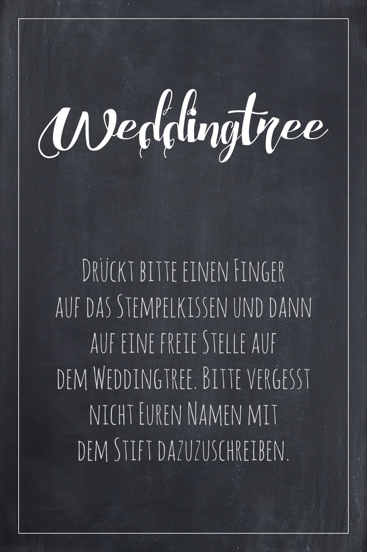 Hochzeit Schild
 Weddingtree Schild für Hochzeit zum kostenlosen