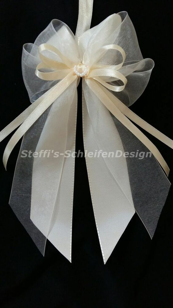 Hochzeit Schleifen Auto
 10 Antennenschleifen Autoschleifen Hochzeit creme