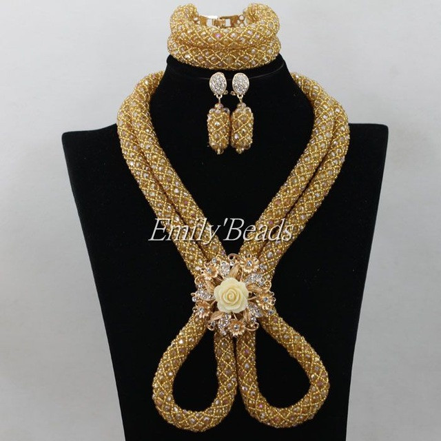 Hochzeit Schmuck Set
 Mode Luxus Afrikanische Braut Halskette Hochzeit Schmuck