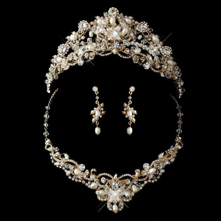 Hochzeit Schmuck Set
 Goldkristall Süßwasser Perlen Hochzeit Schmuck Mit