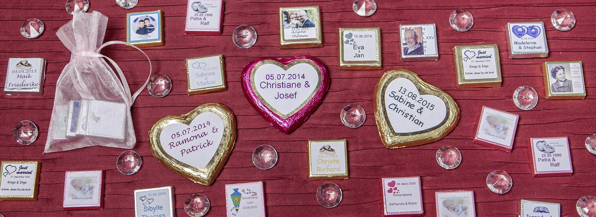 Hochzeit Schokolade
 Bedruckte Bonbons bedruckte Schokolade Foto auf Bonbons