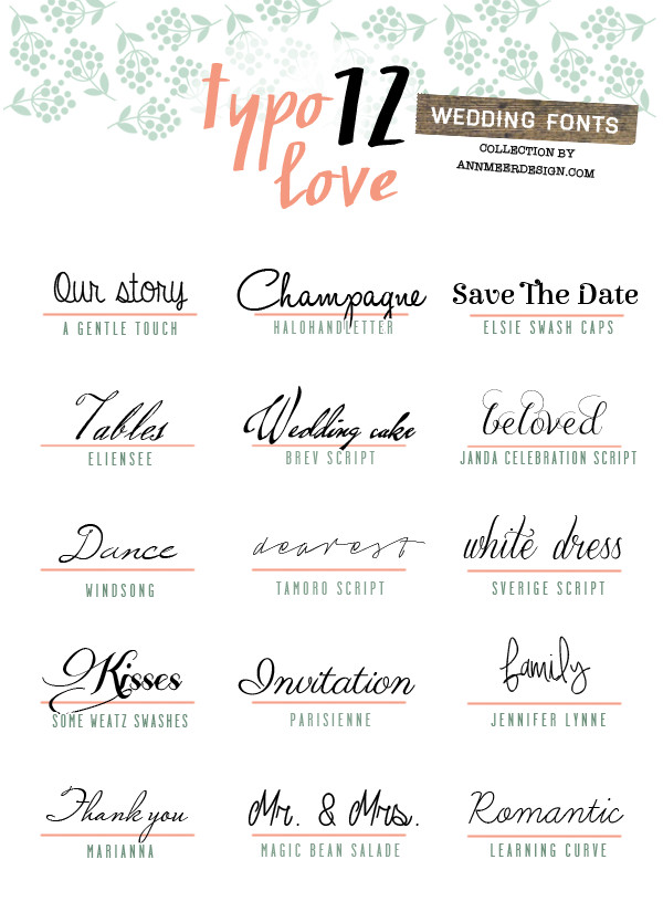 Hochzeit Schriftart
 Schöne Schriftarten für individuelle Karten