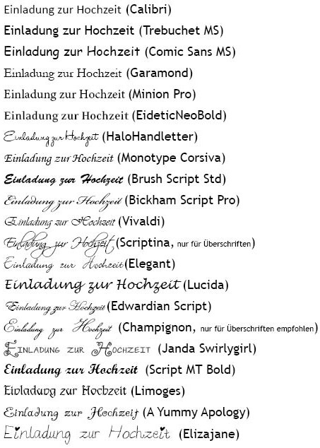 Hochzeit Schriftart
 Schriftart Hochzeitseinladung dacostaweb