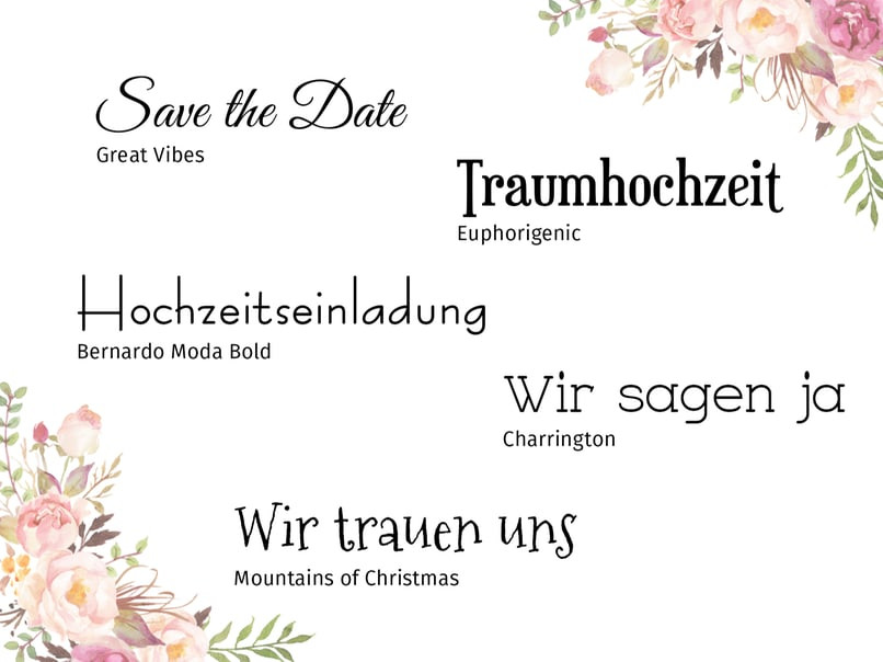 Hochzeit Schriftart
 Die 20 schönsten Wedding Fonts für Eure Hochzeitskarten