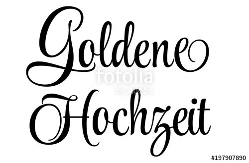 Hochzeit Schriftzug
 "Goldene Hochzeit Schriftzug in Schwarz" Stockfotos und