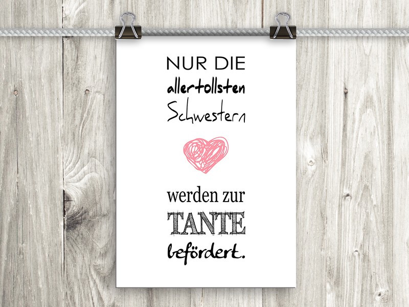 Hochzeit Schwester Text
 Poster Kunstdruck Plakat Spruch Geschenk Schwester