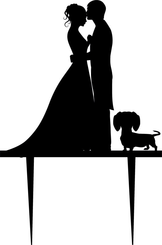 Hochzeit Silhouette
 Wedding Cake Topper Silhouette Groom And Bride Acrylic