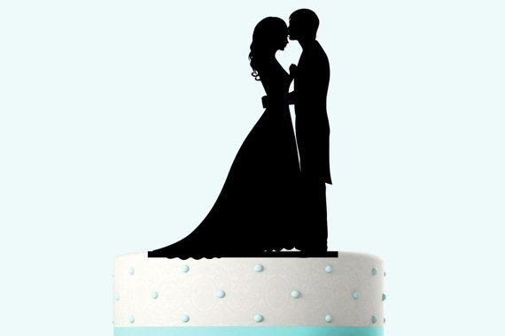 Hochzeit Silhouette
 Wedding Cake Topper Silueta del novio y de por