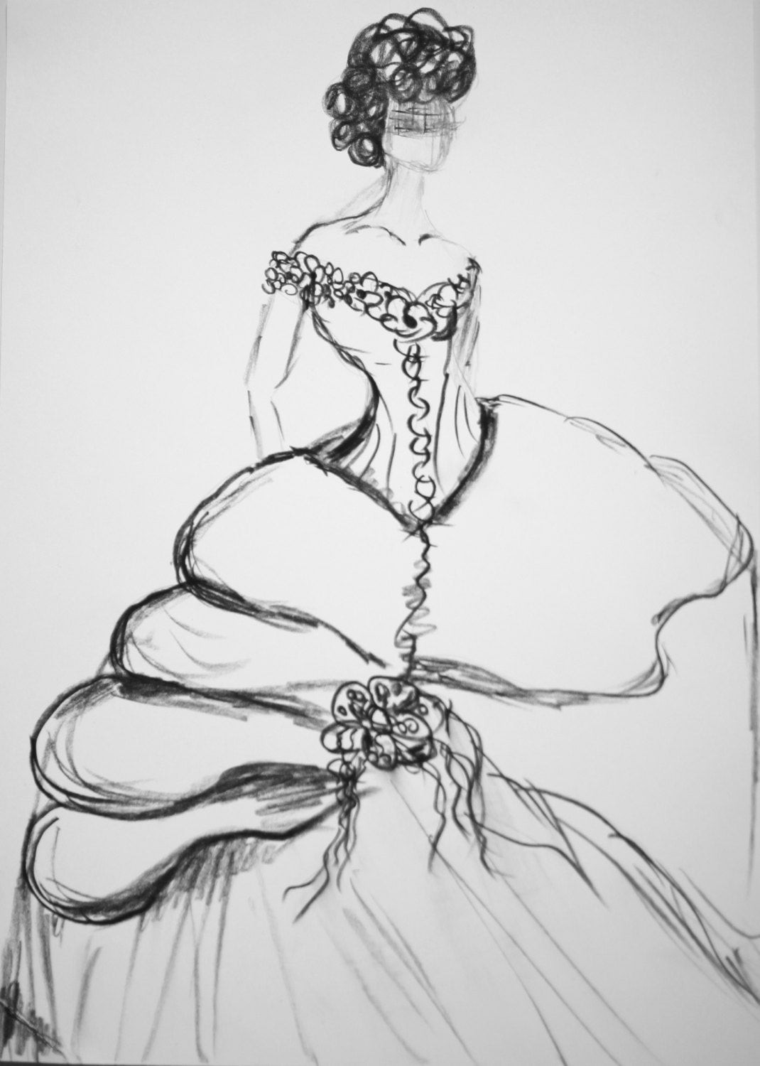 Hochzeit Sketch
 Hochzeit Kleid Zeichnung benutzerdefinierte Hochzeitskleid