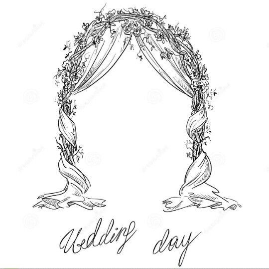 Hochzeit Sketch
 LINE BOTWIN "wedding illustrations" wedding bridal arch