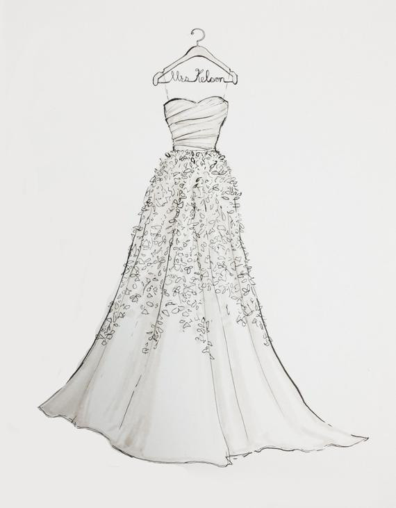 Hochzeit Sketch
 Benutzerdefinierte Hochzeit Kleid Skizze von DrawtheDress