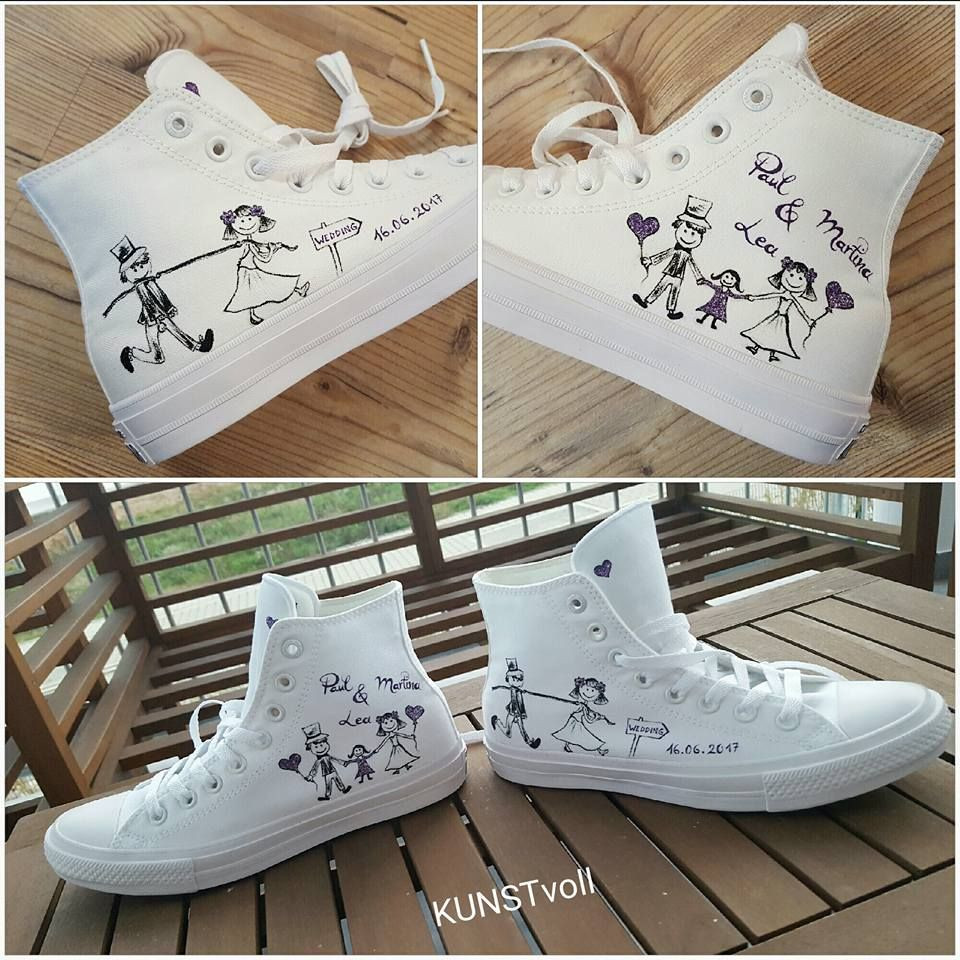 Hochzeit Sneaker
 wedding Chucks handpainted handbemalte Schuhe Hochzeit