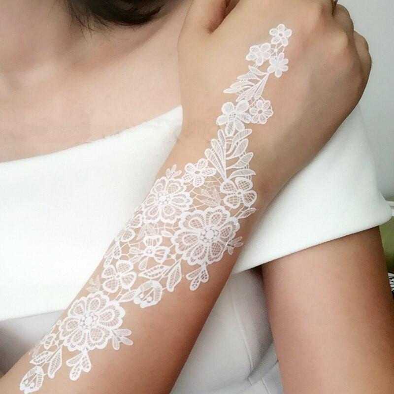 Hochzeit Tattoo
 10 Stücke Weiß Henna Spitze Tattoo Aufkleber Blume Henna