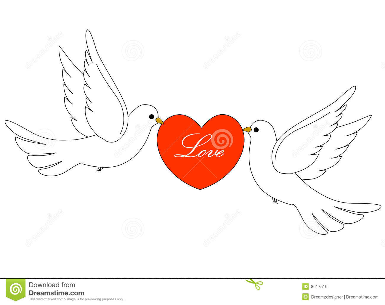Hochzeit Tauben
 Wedding doves stock vector Image of clip flying