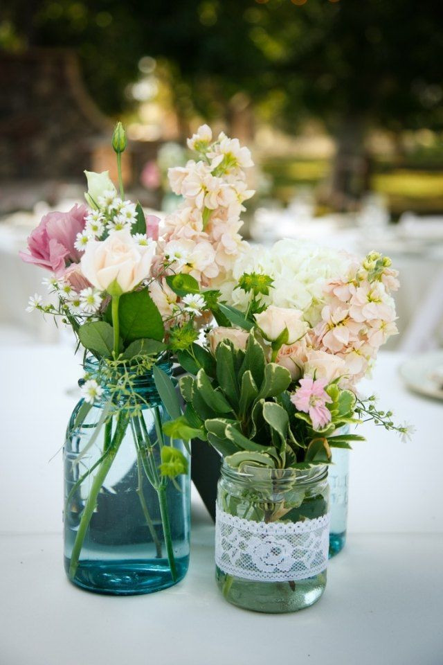 Hochzeit Thema
 garten hochzeit frühling tischdeko marmeladengläser