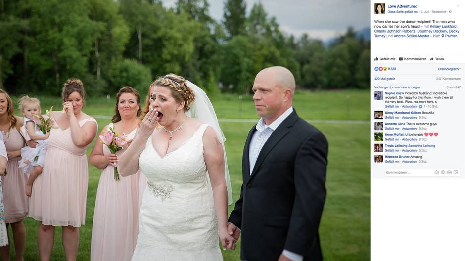 Hochzeit Überraschung
 Am Hochzeitstag Braut trifft Spenderherz Empfänger ihres