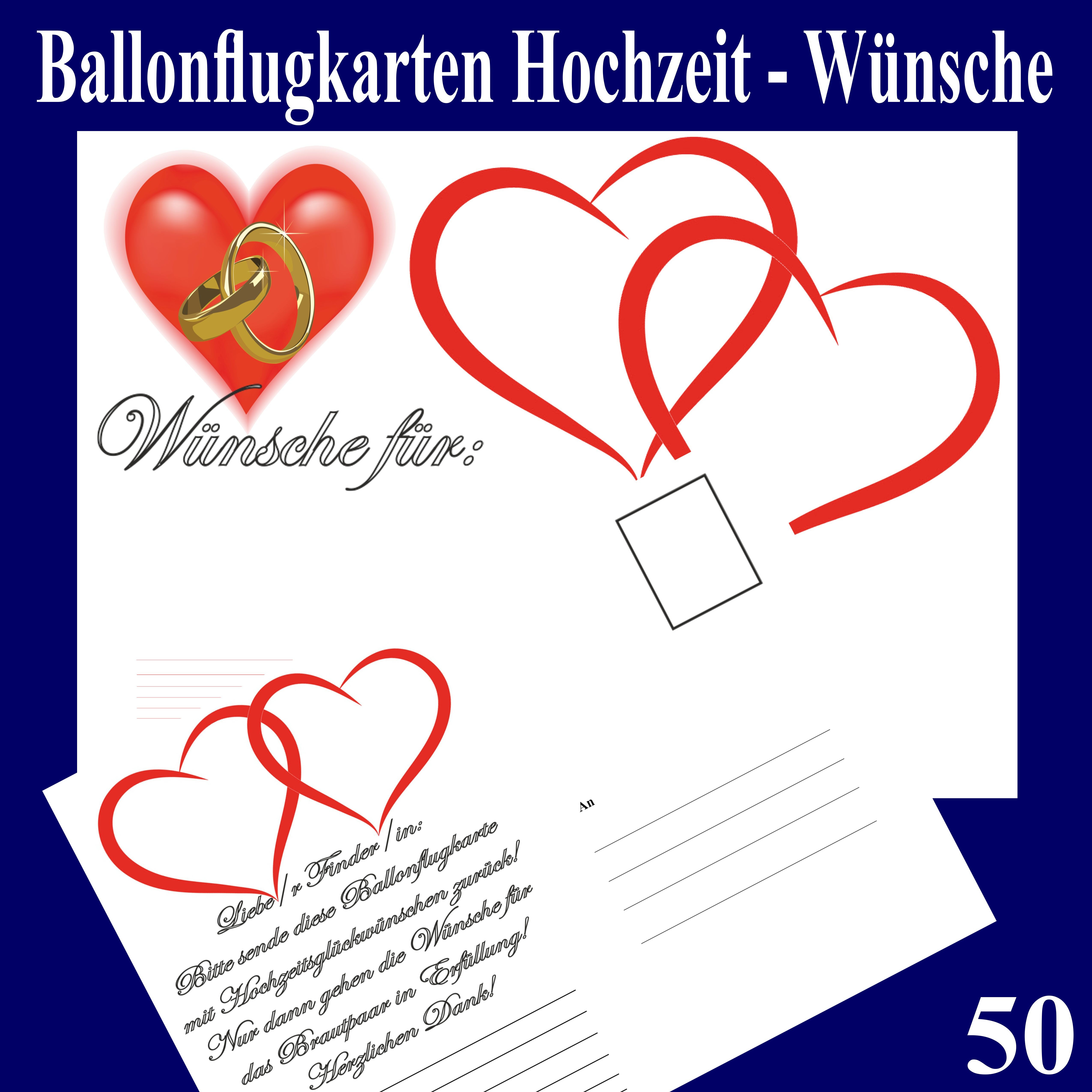 Hochzeit Überraschung Für Brautpaar
 Ballonflugkarten Hochzeit Wünsche für das Brautpaar 50