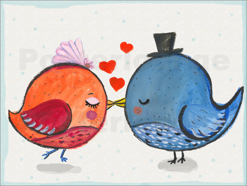 Hochzeit Vögel
 Little Miss Arty paar hochzeit vögel Poster online
