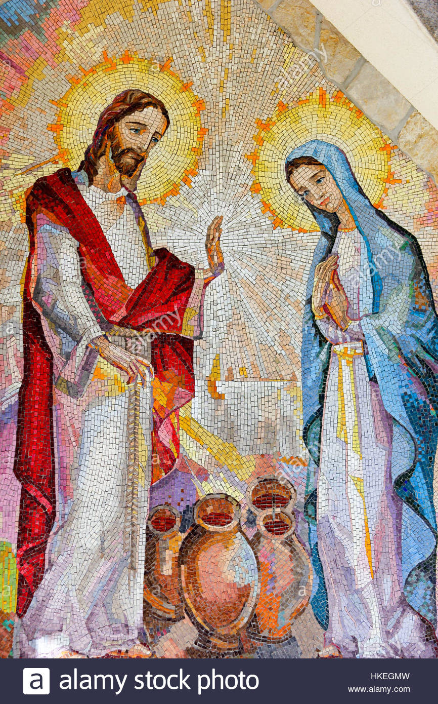 Hochzeit Von Kana
 Mosaik von der Hochzeit von Kana in Galiläa wo Jesus