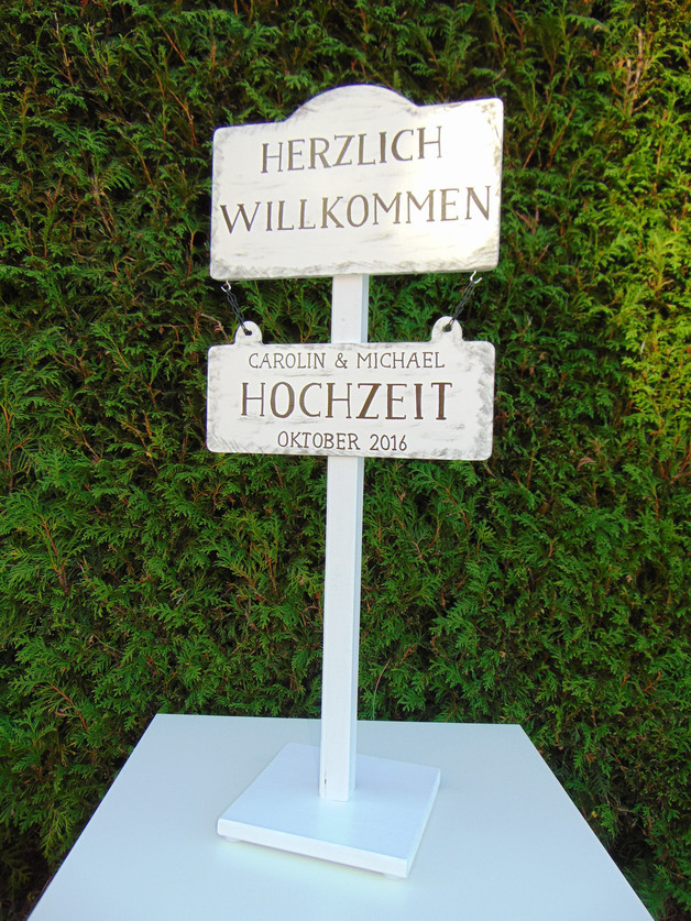 Hochzeit Wegweiser
 Hochzeitsdeko Willkommensständer Wegweiser Hochzeit