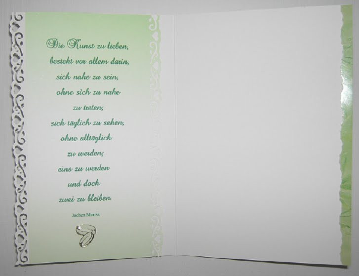Hochzeitskarten Spruch
 handgemacht von renate Hochzeitskarten sind sehr gefragt