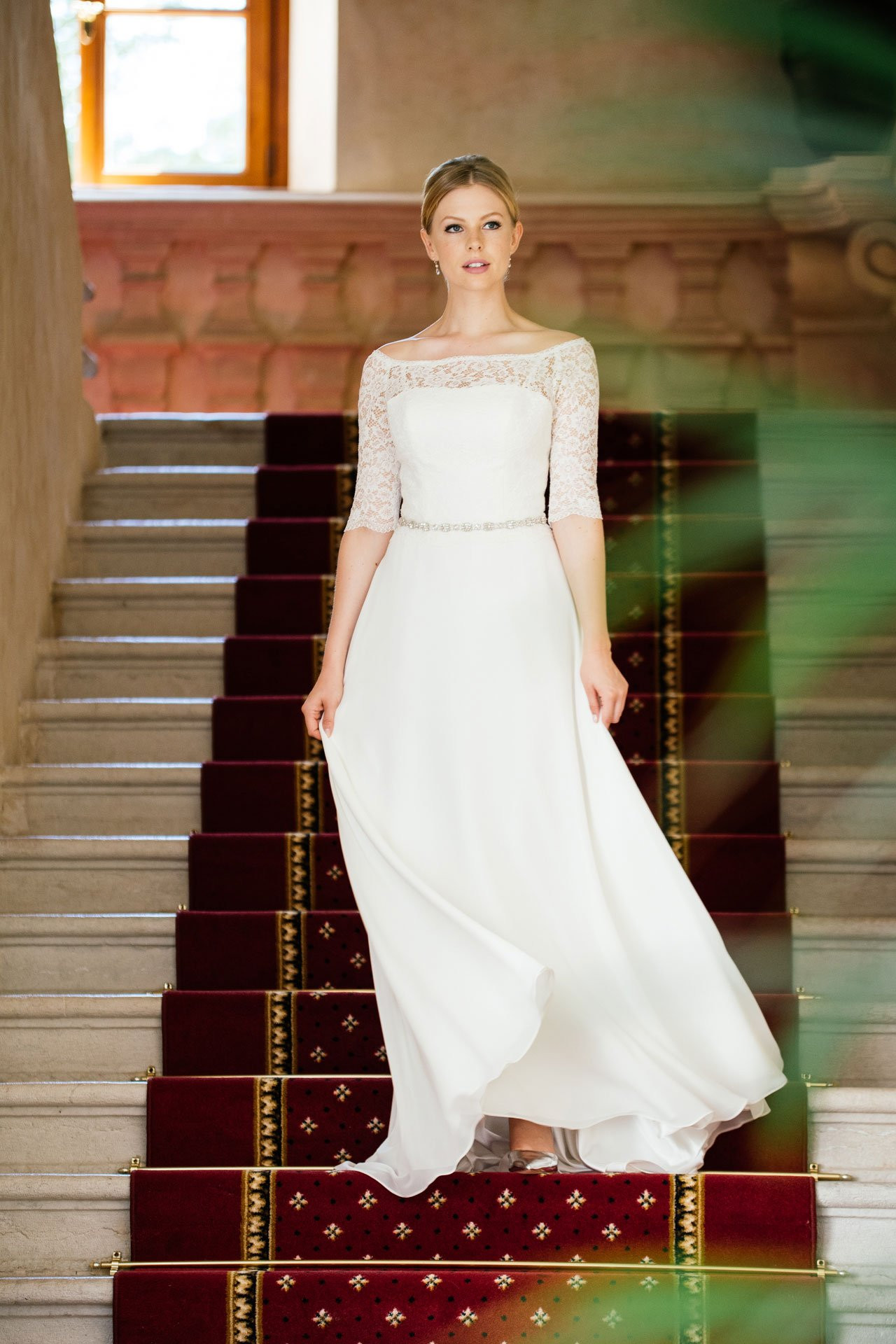 Hochzeitskleid Mit Ärmel
 Brautkleid Spitze Ärmel – Vintage Bolero Look mit
