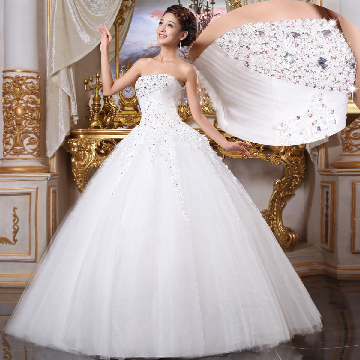 Hochzeitskleid Prinzessin Style
 Brautkleid Mit Spitze Und Tüll
