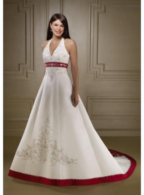 Hochzeitskleid Rot Weiß
 Brautkleid rot weiss