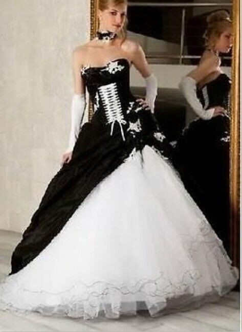 Hochzeitskleid Weiß
 Lager Weiß schwarz Taft Abendkleid kleid Ballkleid