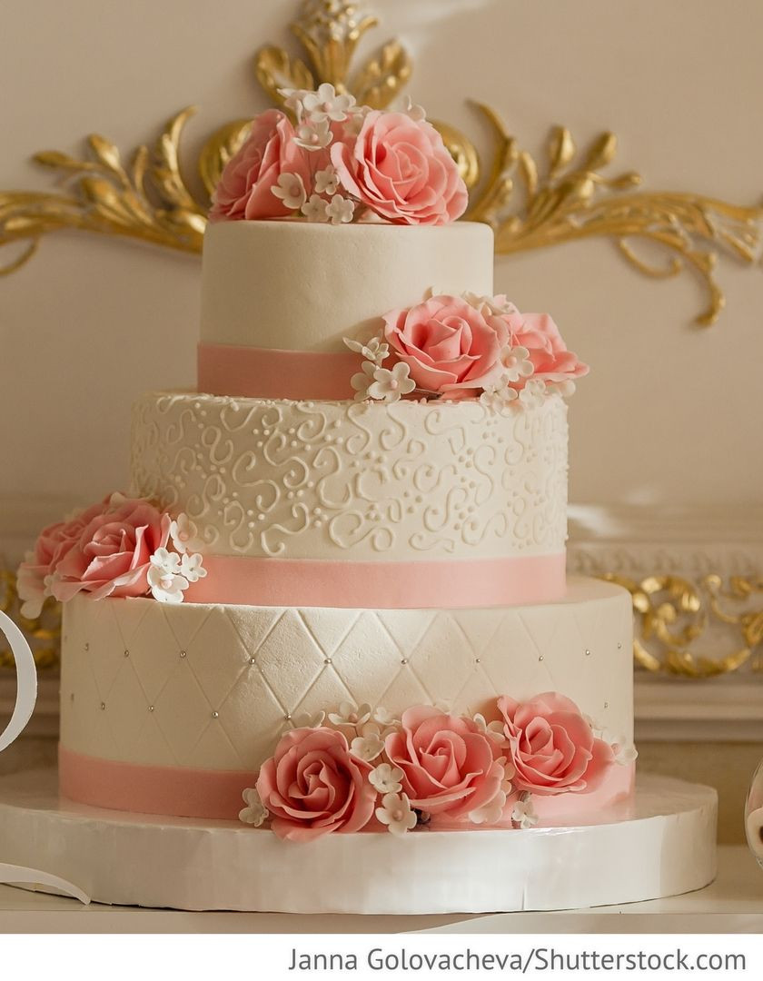 Hochzeitstorte 3 Stöckig
 Hochzeitstorte 3 stöckig mit rosa Rosen für Hochzeit