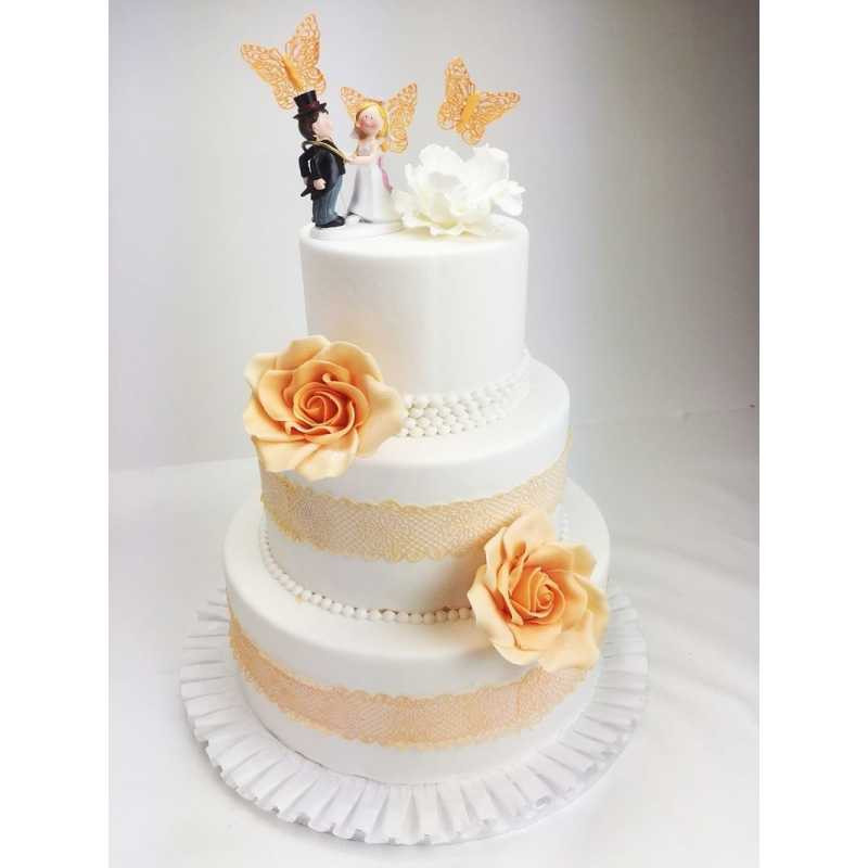 Hochzeitstorte Apricot
 moderne Hochzeitstorten online bestellen Creabeck Cham