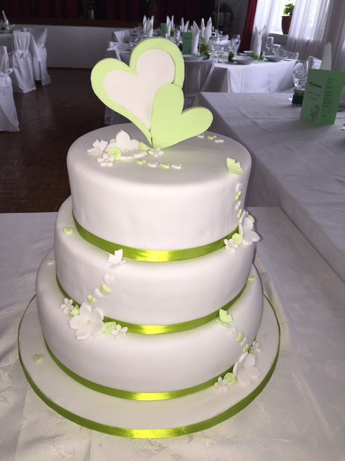 Hochzeitstorte Grün Weiß
 Hochzeitstortenalbum Tanja´s Backkreationen