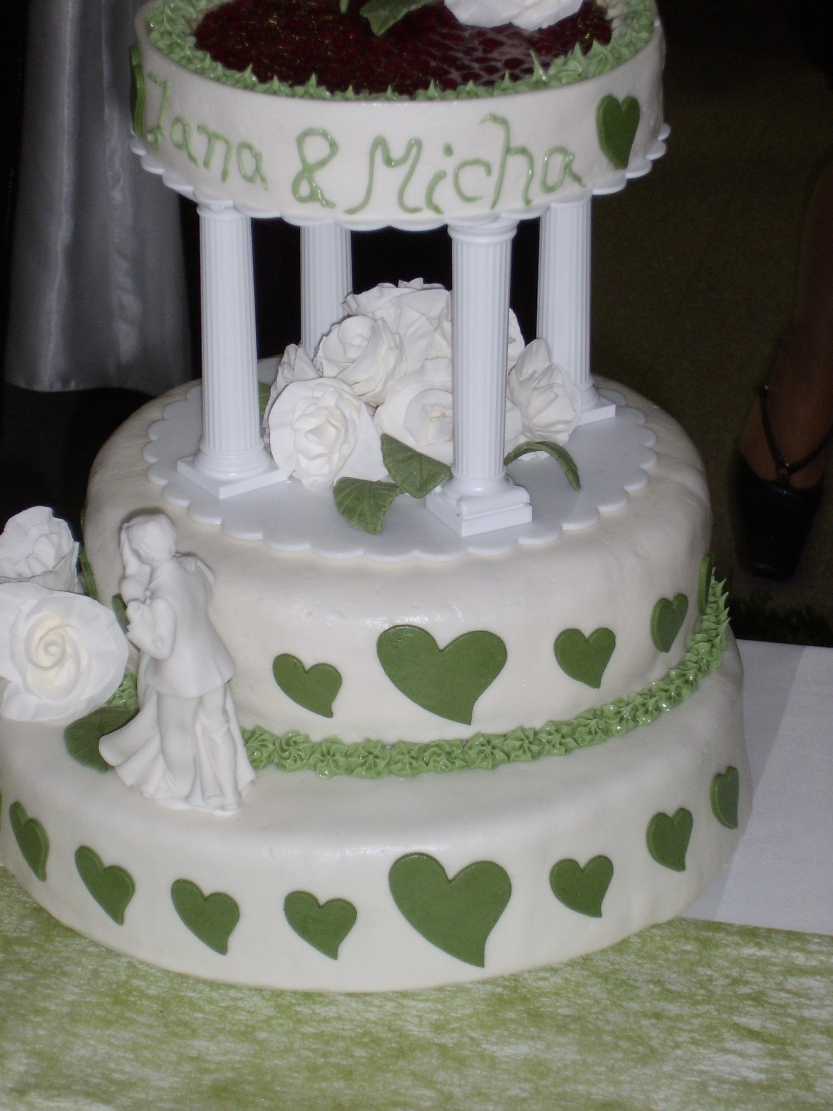 Hochzeitstorte Grün Weiß
 Besondere Anlässe 1 3 stöckige Hochzeitstorte grün weiß