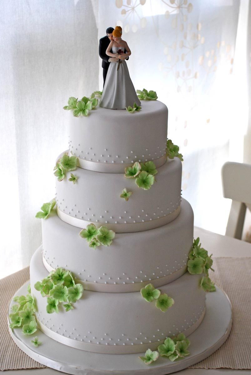 Hochzeitstorte Grün Weiß
 Die Zuckerbäckerin essen