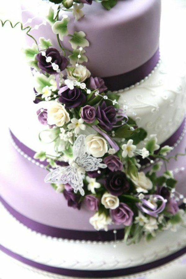 Hochzeitstorte Lila
 Lila Hochzeitstorte Ideen violette und purpurrote Muster