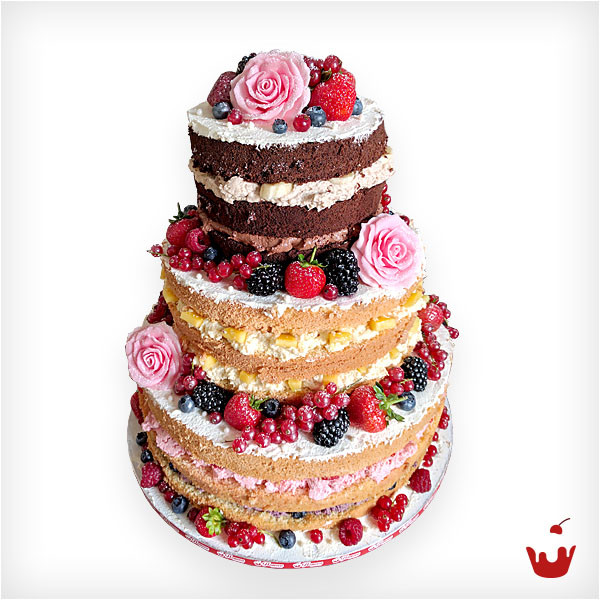 Hochzeitstorte Naked Cake
 Hochzeitstorte – Naked Cake – Hamova – Konditorei