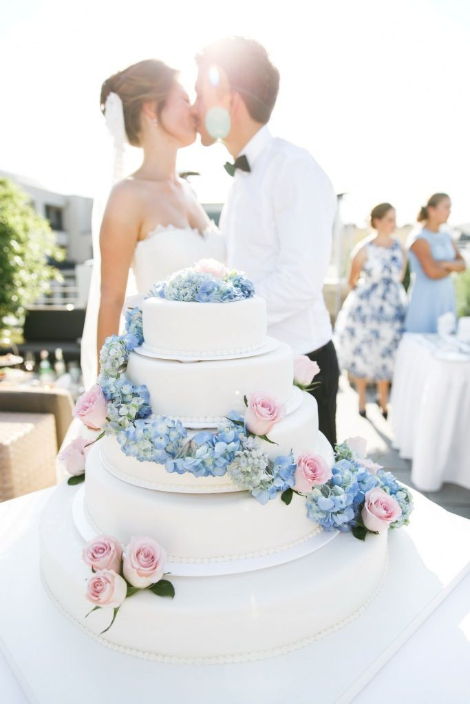 Hochzeitstorte Rosa
 wedding cake blue pink ♥ Hochzeitstorte weiss blau rosa
