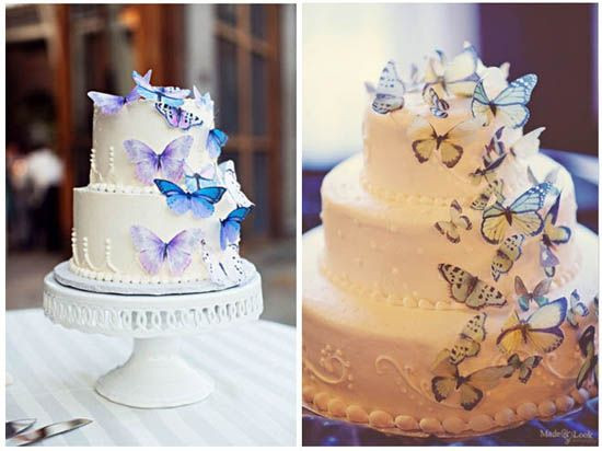 Hochzeitstorte Schmetterlinge
 5 Hochzeitstorte schmetterlinge blau dekoration Torte