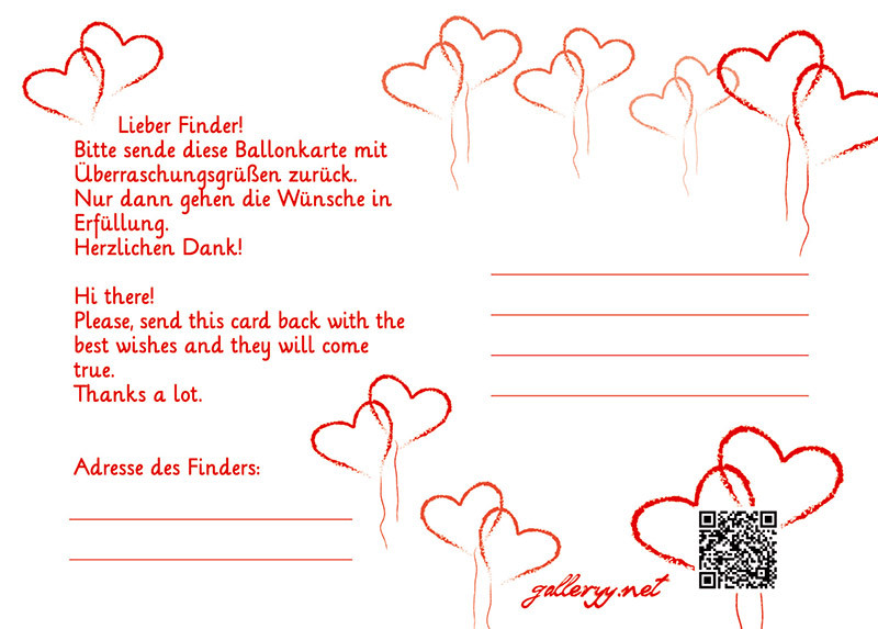 Hochzeitswünsche Für Das Brautpaar
 Galleryy – Ballonflugkarten Hochzeitspaar Flugkarten für
